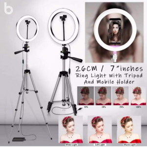 26cm Ring Light With 7.5 Feet Tripod Stand