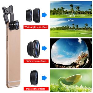 3 in 1 Mobile Universal Clip Lens | Wide-Angle & Macro Lens | Fisheye-Lens